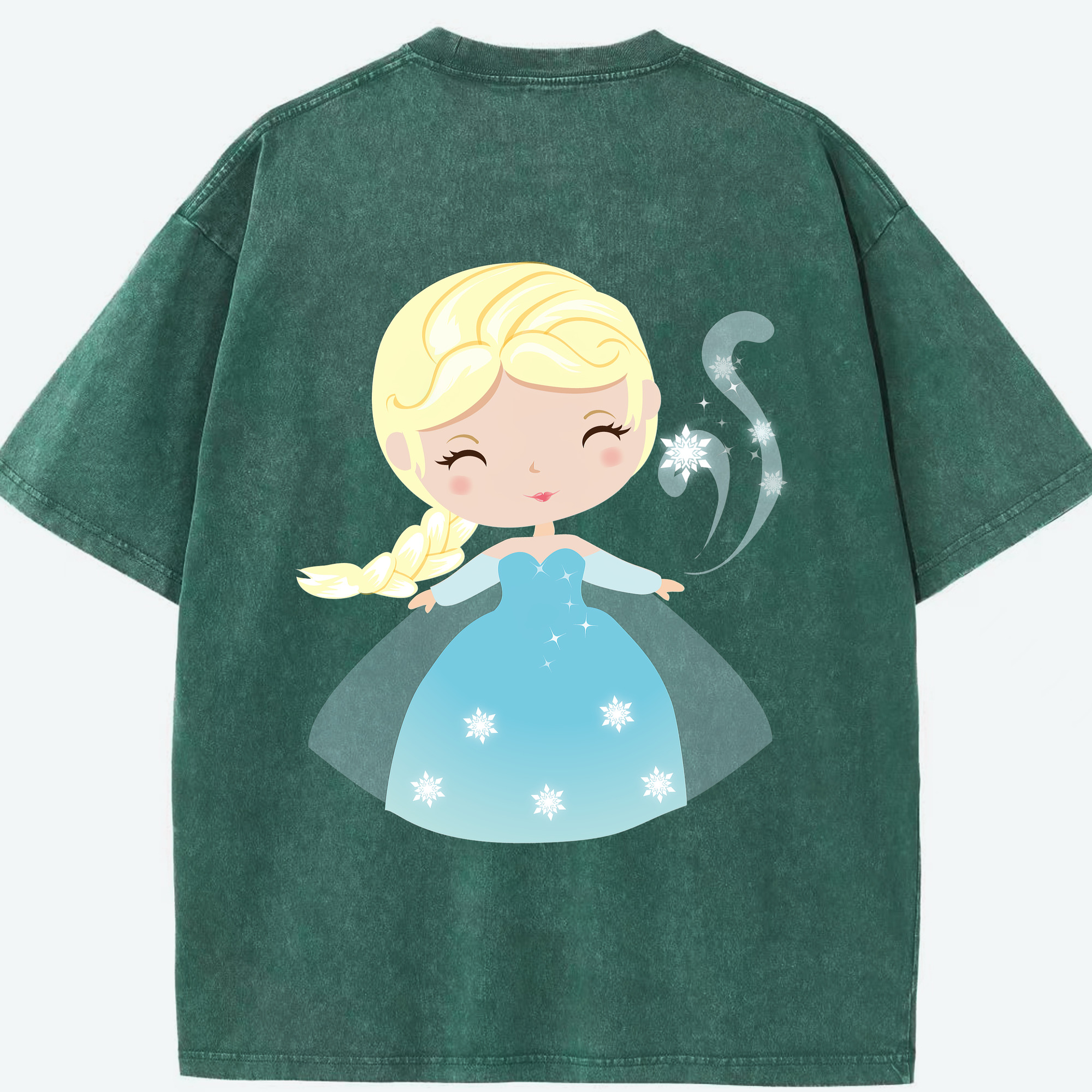 （画像用） アナと雪の女王 アンナ エルサ Frozen Anna Elsa 綿100% ヴィンテージ風 半袖Tシャツ（背面プリント）